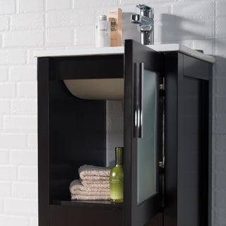 Sydney 16 Inch Vanity with Ceramic Sink - Espresso