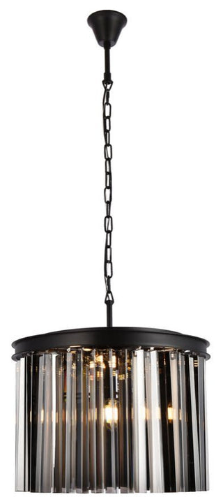 Elegant Lighting 1208D20-SS/RC Sydney 6 Light 20"W Crystal - Matte Black
