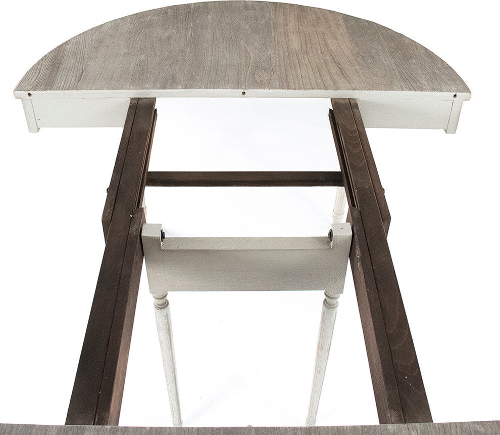Martel Dining Table, Weathered Top, Distressed Gray Base