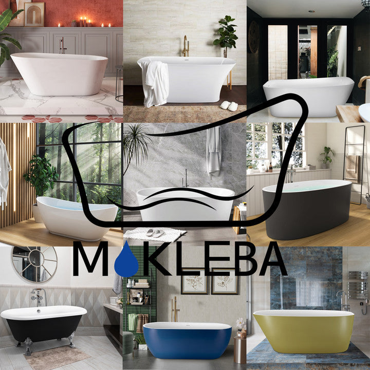 Mokleba 62-in Freestanding Full Immerse Bathtub with Drain and Overflow