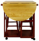Breakfast Cart With Drop Leaf Table, Red