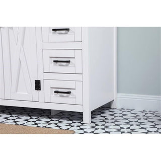 Elegant Decor Grant 48" Aluminum MDF Single Bathroom Vanity in White