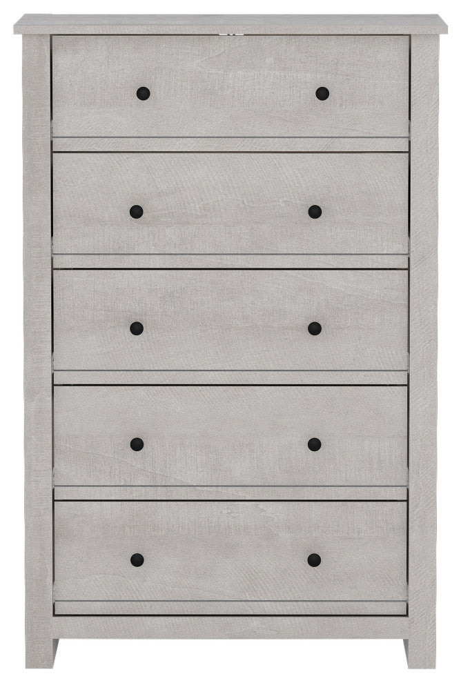 Genoa 5-Drawer Chest of Drawer 46.2"x17.1"x30.4", Dusty Gray Oak
