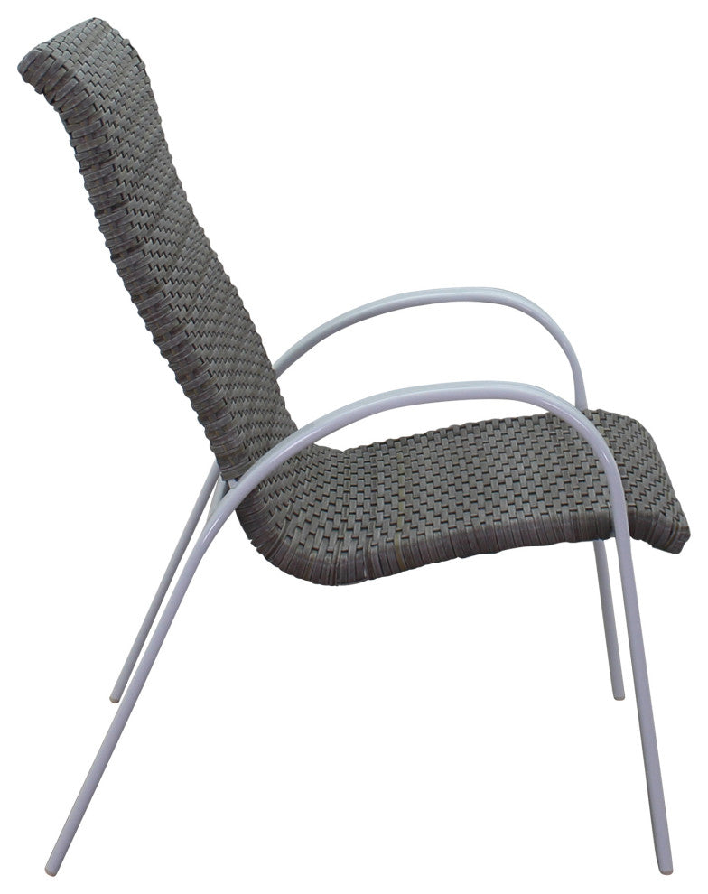 Courtyard Casual Santa Fe Wicker Chairs, Set of 4, White