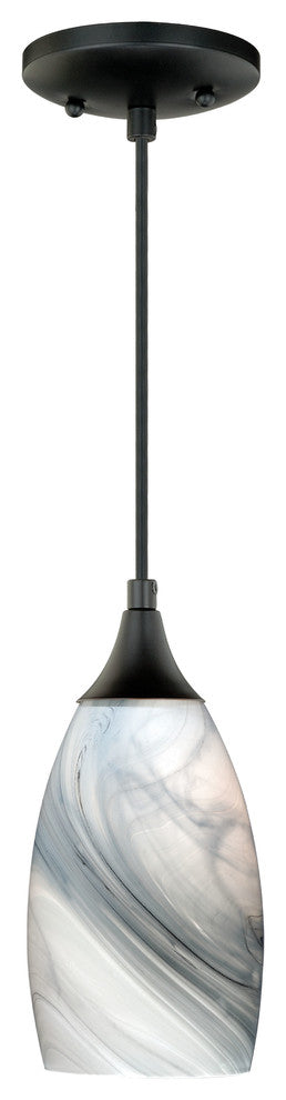 Milano Oil Rubbed Bronze Mini Pendant Marble Swirl Glass