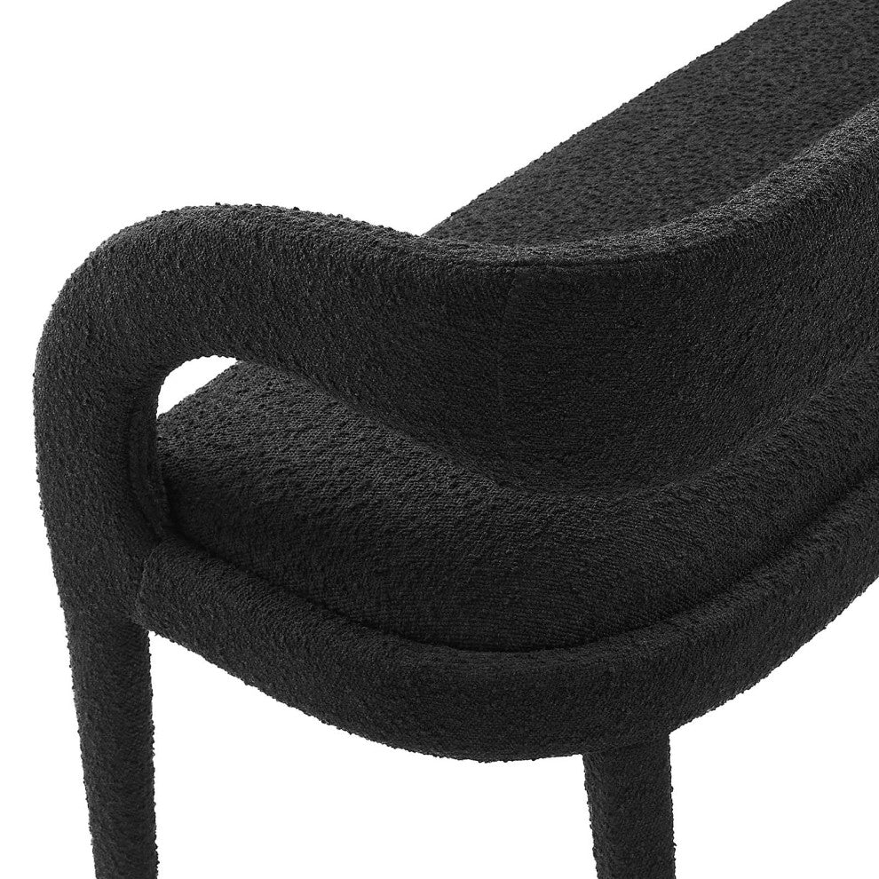 Pinnacle Boucle Fabric Accent Bench, Black
