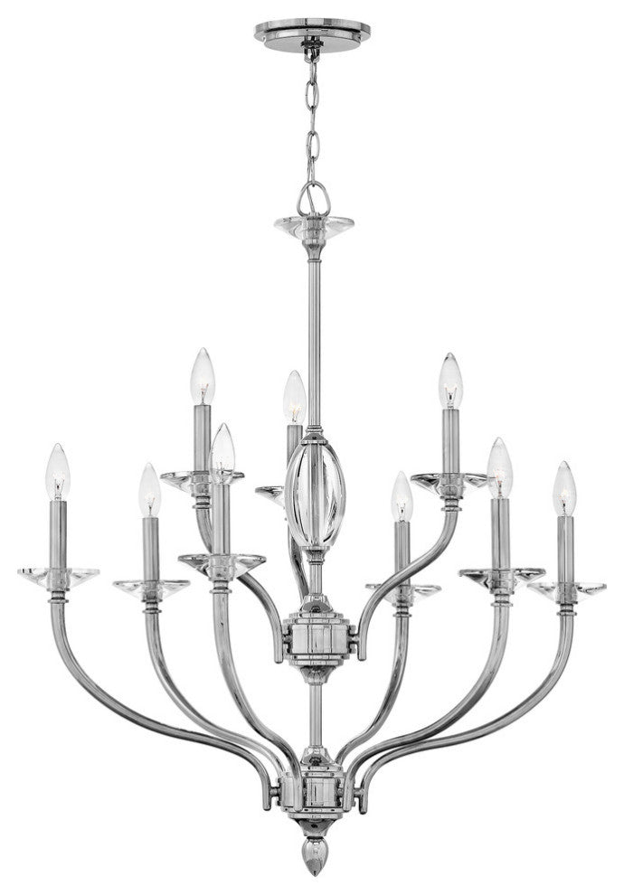 Hinkley Surrey Chandelier Large Two Tier, Polished Nickel