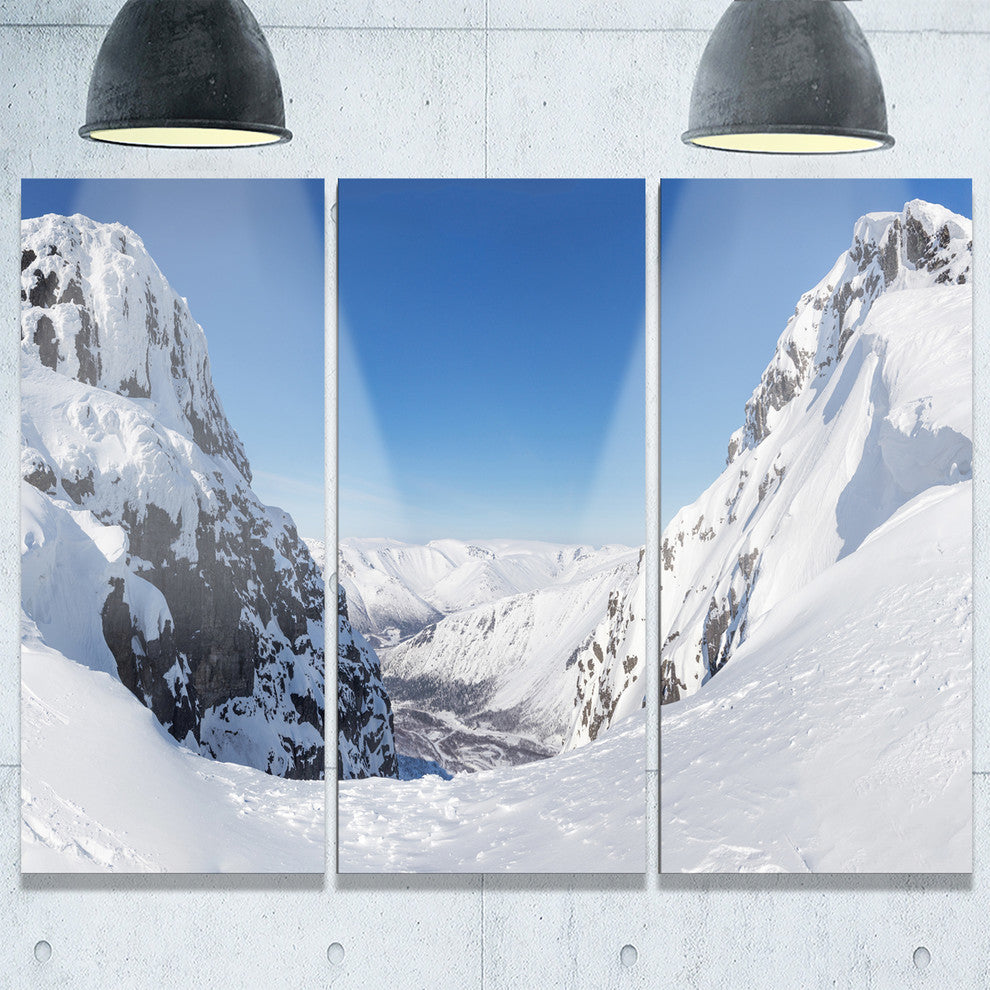 "Pass in the Northern Winter Hills" Metal Wall Art, 3 Panels, 36"x28"