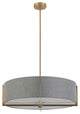 Gray Contemporary Pendant With Aged Brass Metal