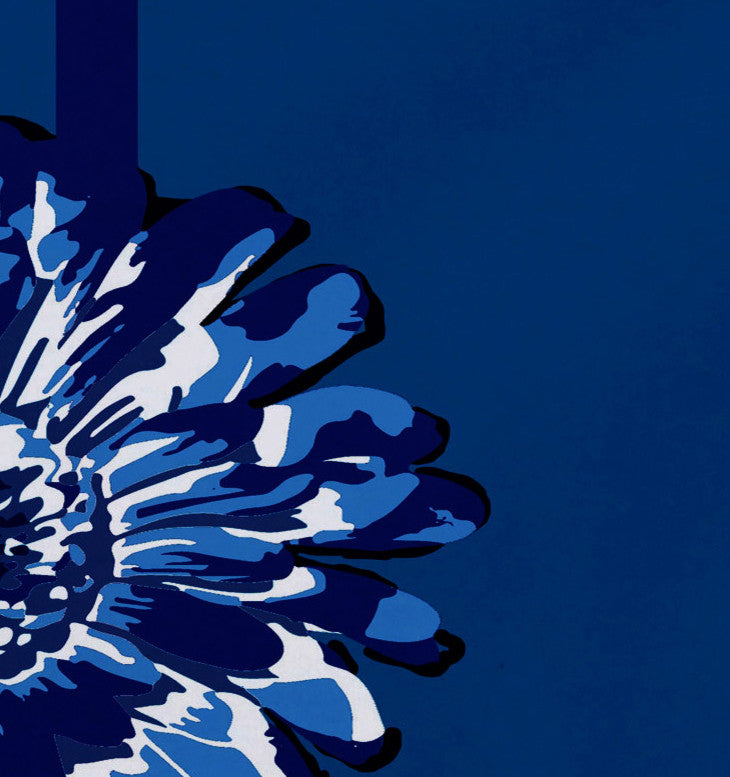 18"x14" Flower Child 2, Floral Print Placemat, Blue, Set of 4