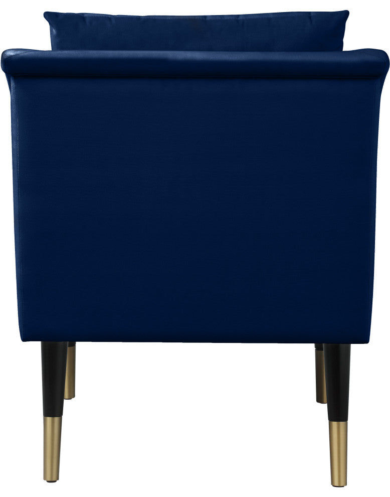 Elegante Velvet Upholstered Accent Chair, Navy