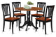 Dlav5-Blk-W, 5-Piece Kitchen Table Set, Dining Table and 4 Wooden Kitchen Chairs