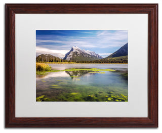Pierre Leclerc 'Mount Rundle Banff' Matted Framed Art, Wood Frame, White, 20x16