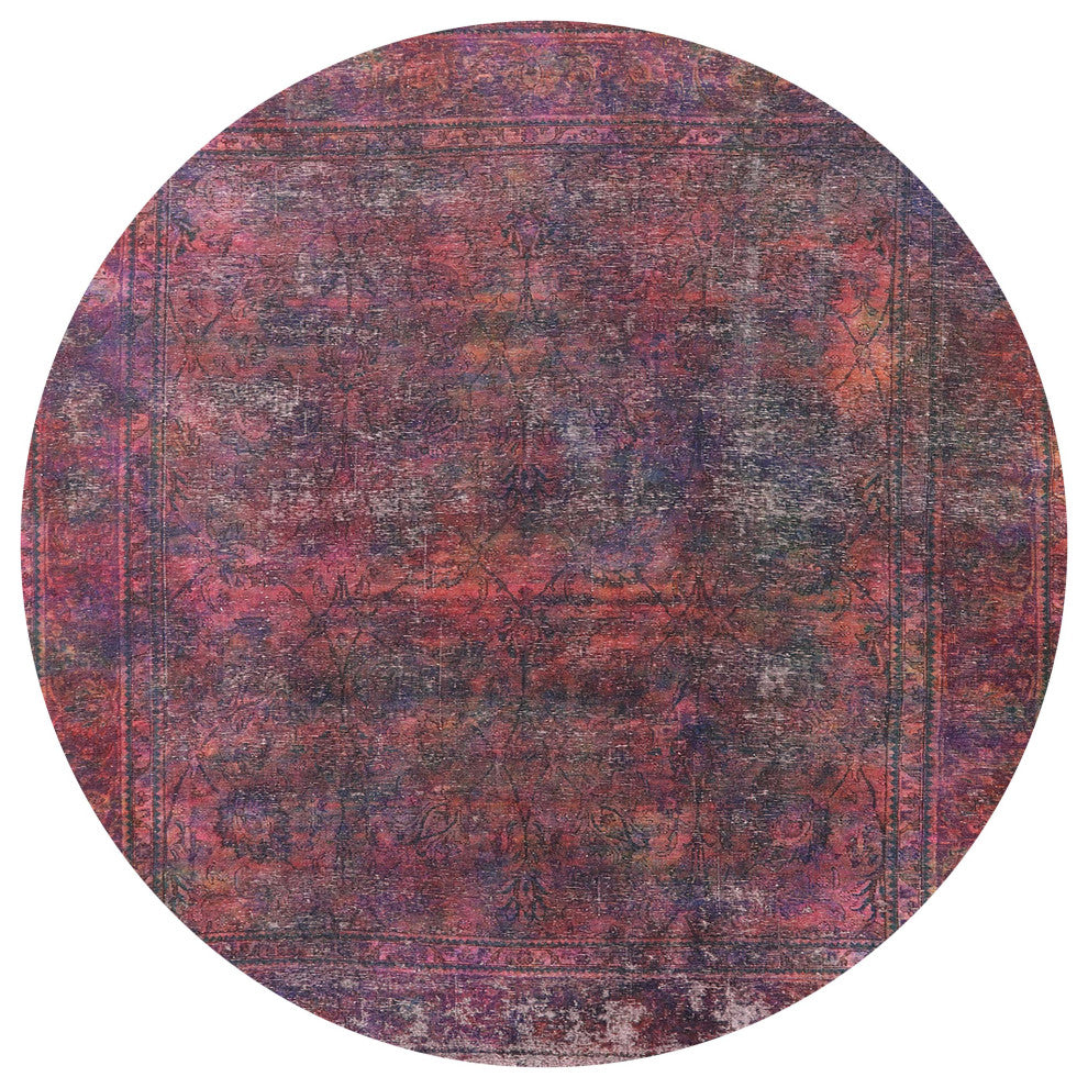 Ahgly Company Indoor Round Mid-Century Modern Area Rugs, 6' Round