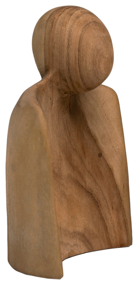 Wisdom Hand Carved Mindi Wood Sculptures, Set of 2