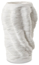 Uttermost 18151 Stratified 13-3/4" Tall Ceramic Vase - Matte White