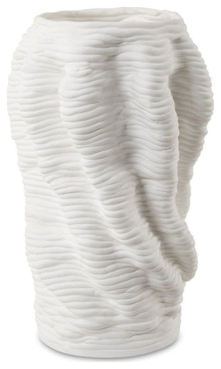 Uttermost 18151 Stratified 13-3/4" Tall Ceramic Vase - Matte White