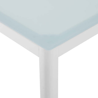 Lounge Dining Table, Rectangular, Aluminum, Metal, White, Modern, Outdoor Patio