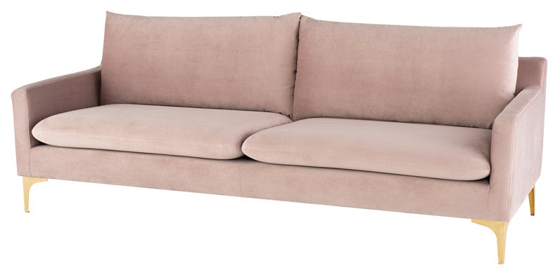 Anders Blush Fabric Triple Seat Sofa, HGSC577
