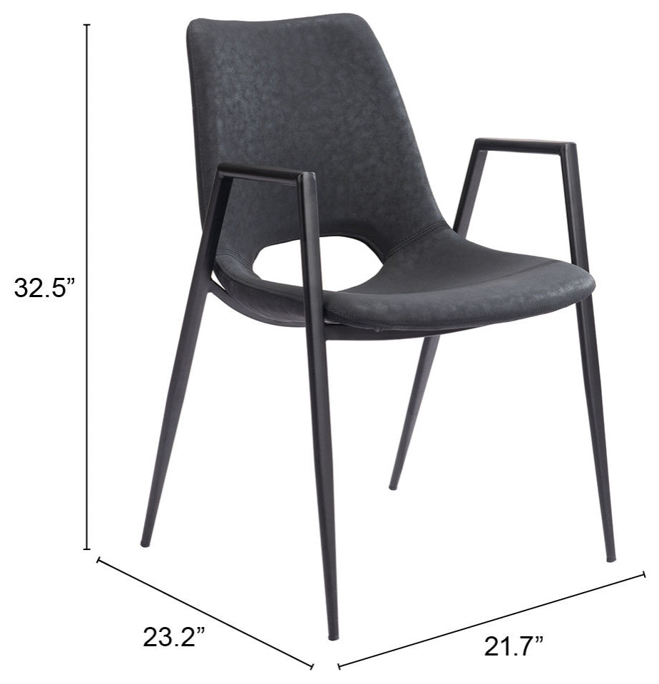 Desi Dining Chair, Set of 2 Black