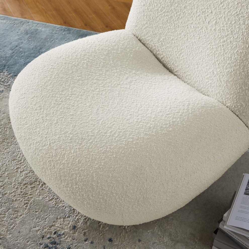 Kindred Upholstered Fabric Swivel Chair, Gold Ivory