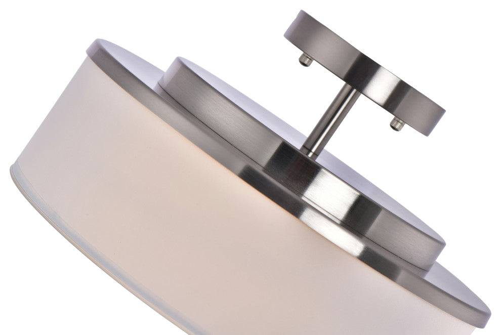 Lazzur Adour 3 Light 15" Satin Nickel Semi-Flush Mount Ceiling Light