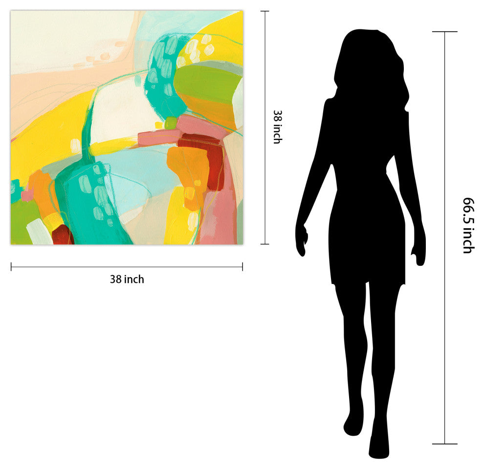 "Chroma 3" Colorful Abstract Wall Art Frameless Free Floating Tempered Glass