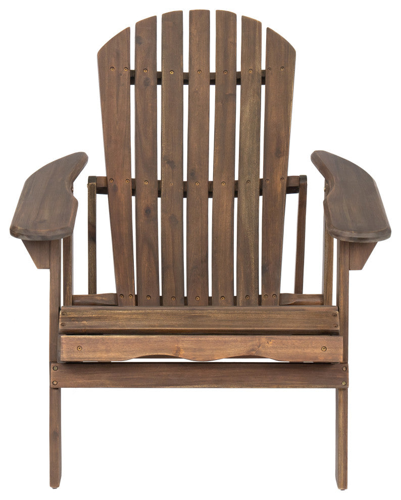 GDF Studio Katherine Outdoor Reclining Wood Adirondack Chairs, Set of 2, Gray
