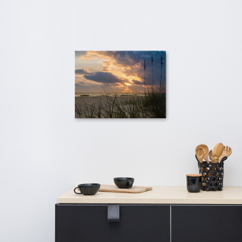 Coastal Wall Artwork: Anna Maria Island Beach Sunset 2 Canvas Print, 18" X 24"
