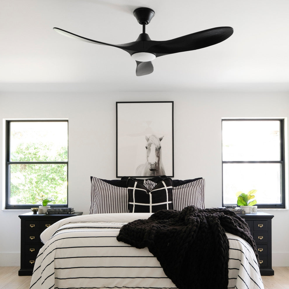 Maverick 3 Blade Outdoor Ceiling Fan Matte White Matte Black 52.00 Black Yes
