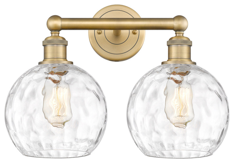Athens Water Glass 2 17" Bath Vanity-Light Brushed Brass