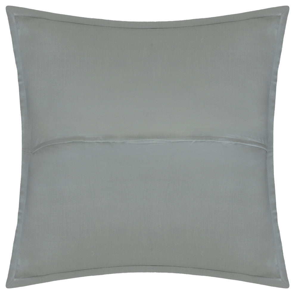 Delara 100% Organic Cotton 2 Inch Flange Euro Sham Set of 2, 26"X26", Green