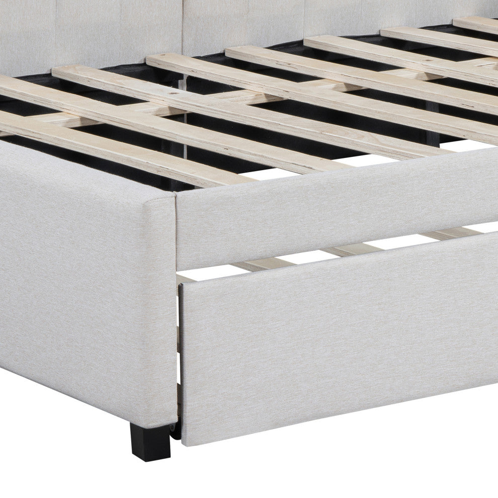 Gewnee Full Size Upholstered Daybed with Trundle