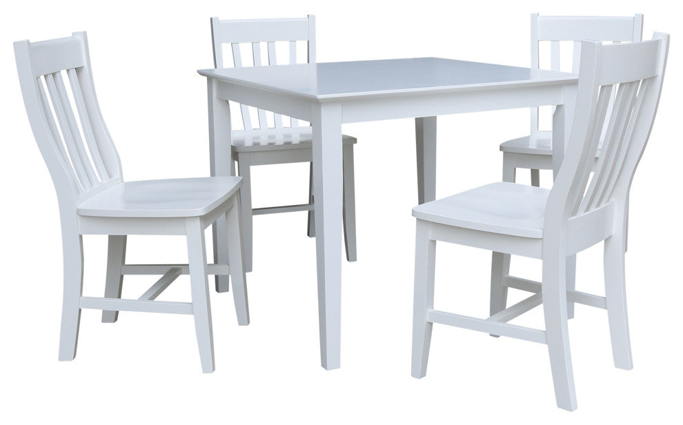 36" x 36" Dining Table with 4 Chairs - 5 Piece Set
