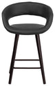Brynn Series 24'' High Black Vinyl Counter Height Stool With Wood Frame