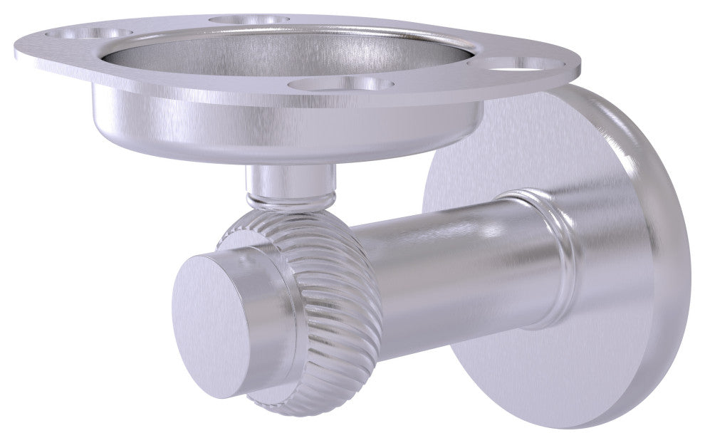 Mercury Tumbler and Toothbrush Holder with Twisted Accents, Satin Chrome