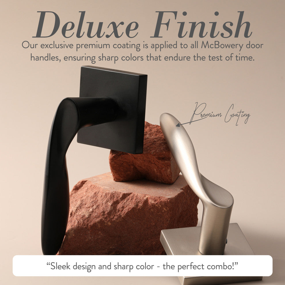 Modern Heavy Duty Designer Interior Door Lever - Lafayette Collection, Satin Nickel, Double Dummy