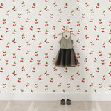 Cherries Patch Peel and Stick Vinyl Wallpaper, 24"w X 108"h