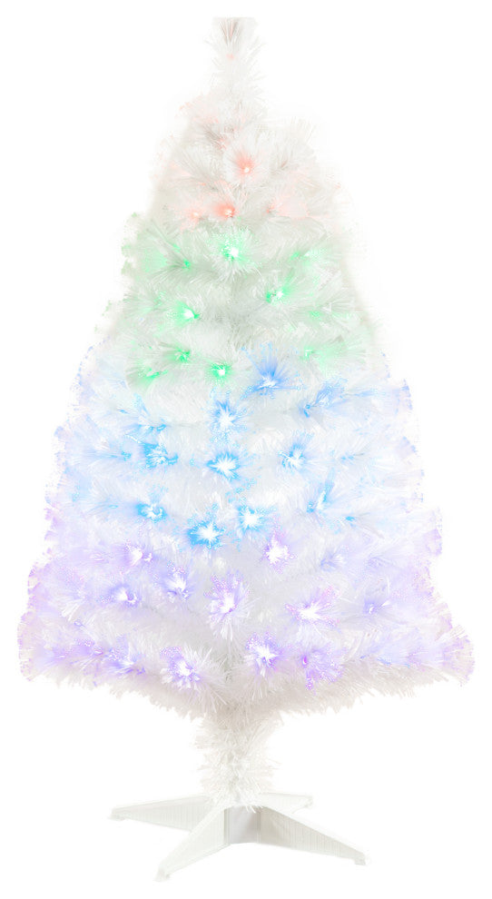 4ft. White Pre-Lit Fiber Optic Artificial Christmas Tree