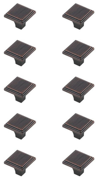 Wilow 1 Oil-rubbed Bronze Square Knob Multipack (Set of 10)