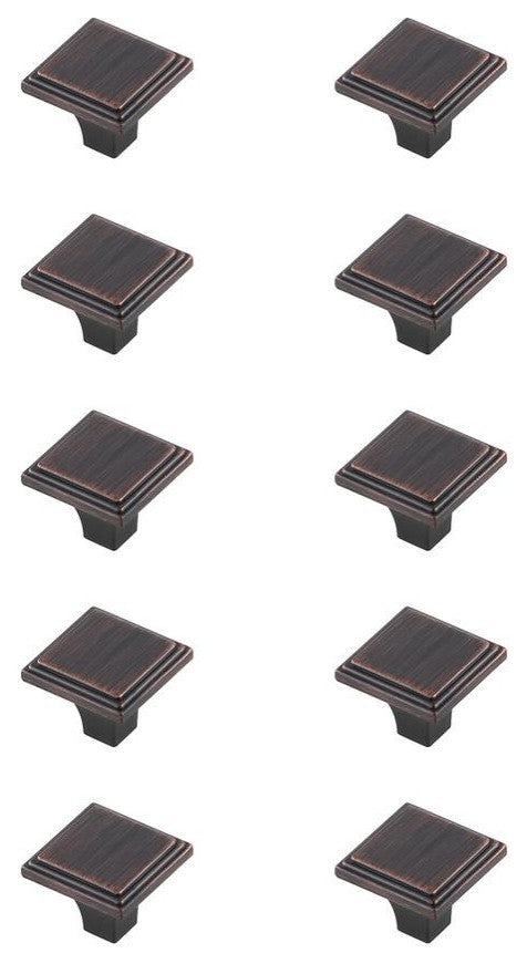 Wilow 1 Oil-rubbed Bronze Square Knob Multipack (Set of 10)