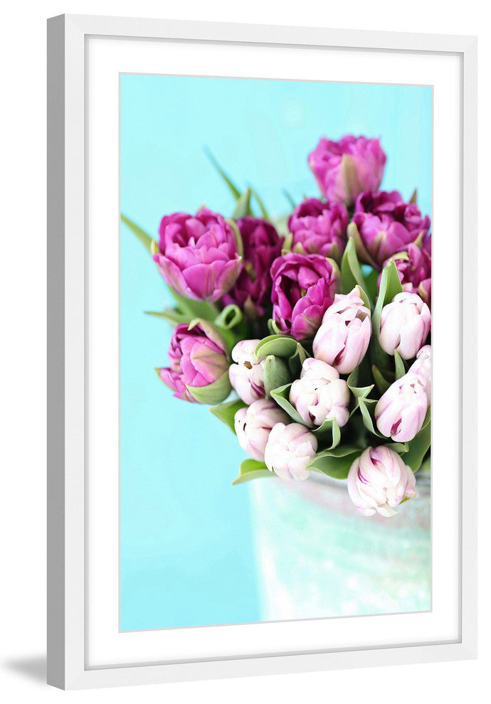 Marmont Hill, "Pink and Purple Tulips" by Sylvia Cook Framed Painting, 30x45