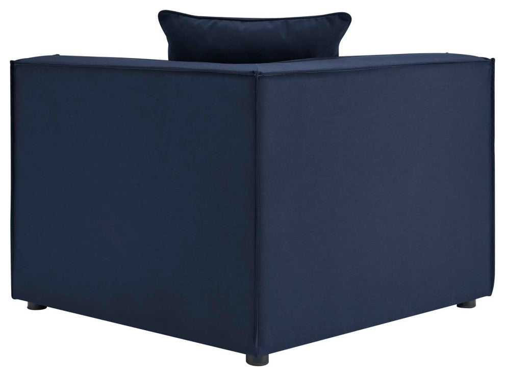 Lounge Sectional Sofa Set, Fabric, Blue Navy, Modern, Outdoor Patio Cafe Bistro