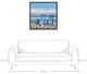 Blue Beach Chairs Photo 30x30 Black Floating Framed Canvas
