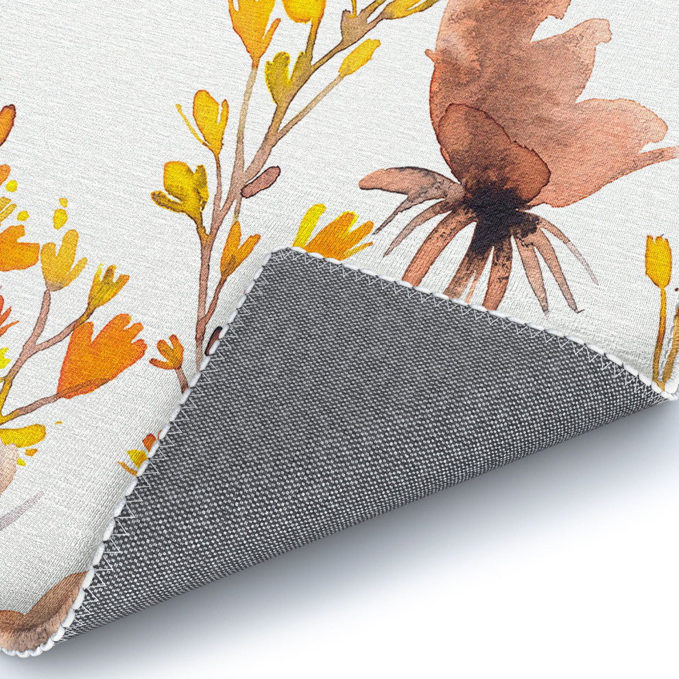 Ninola Design Camomile Floral Gold Area Rug