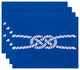 18"x14" Carrick Bend, Geometric Print Placemat, Blue, Set of 4