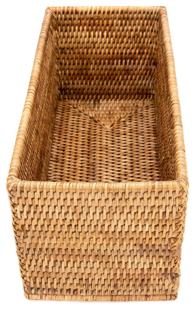 Artifacts Rattan Rectangular Everything Basket, Honey Brown