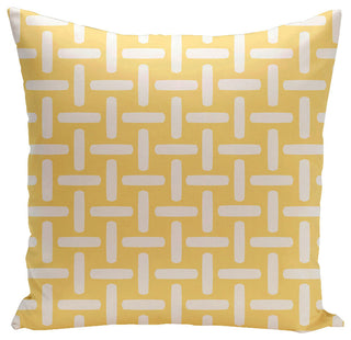 Geometric Decorative Outdoor Pillow, Lemon, 20"x20"