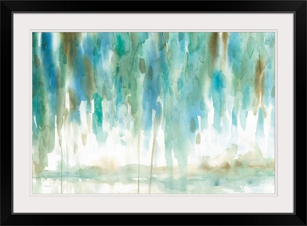 "Rainwashed Landscape" Black Framed Art Print, 38"x28"x1"