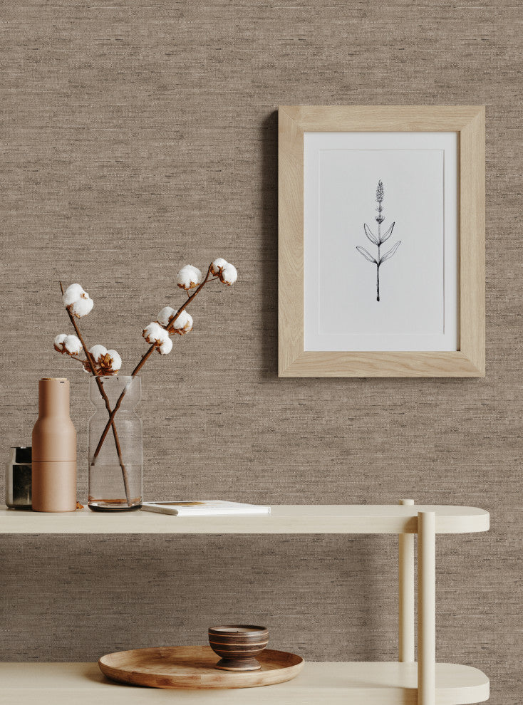 Canvas Look Peel and Stick Vinyl Wallpaper, Taupe, 24"x108"